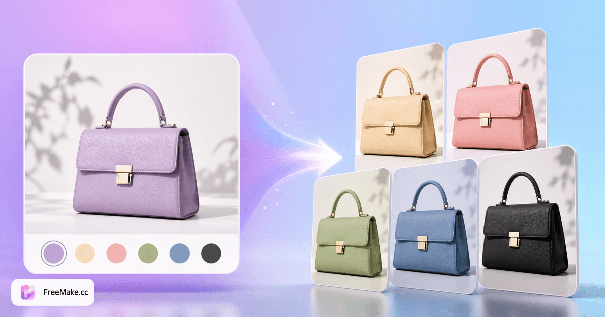 FreeMake AI Product Color Changer — Generate All SKU Variations