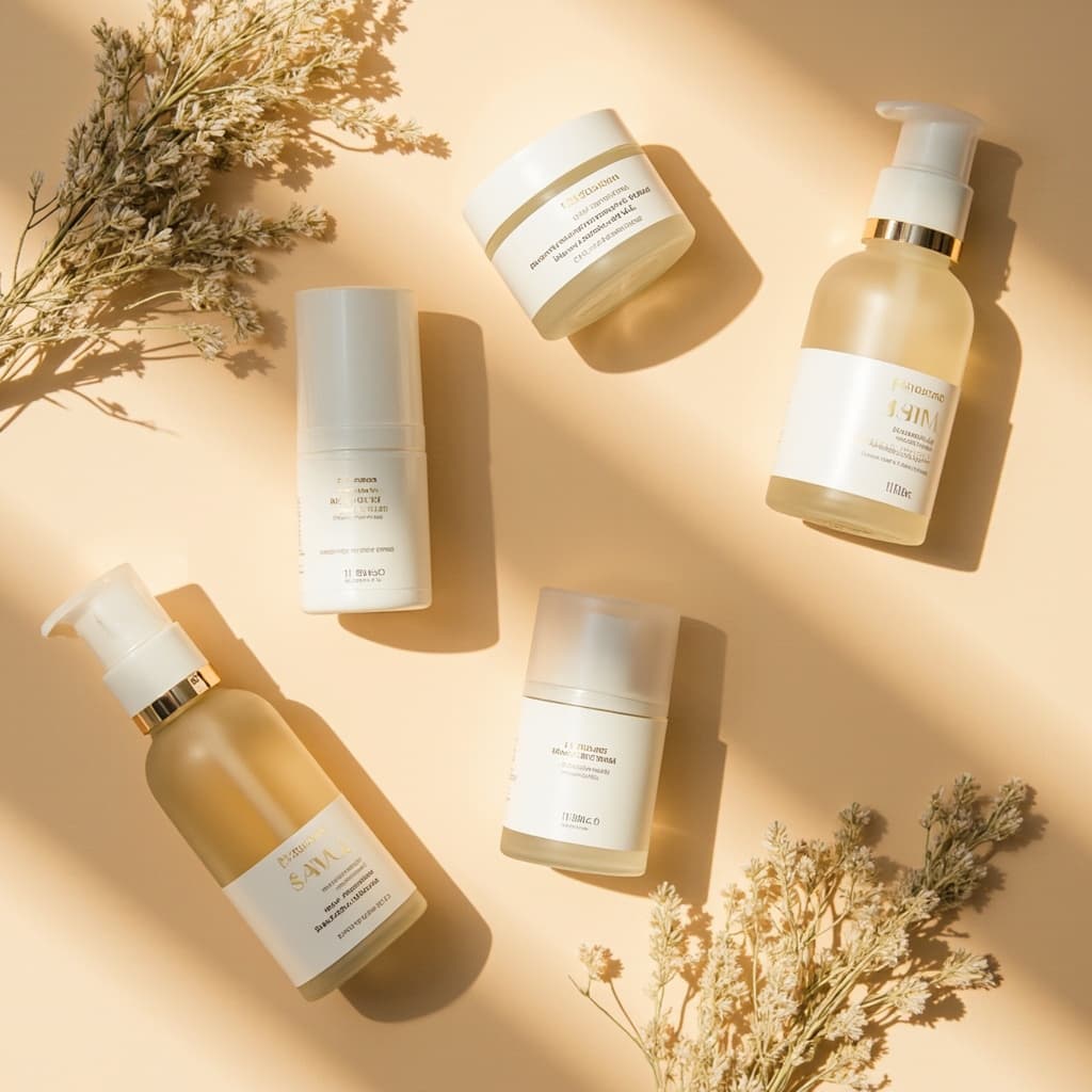 Skincare flat lay