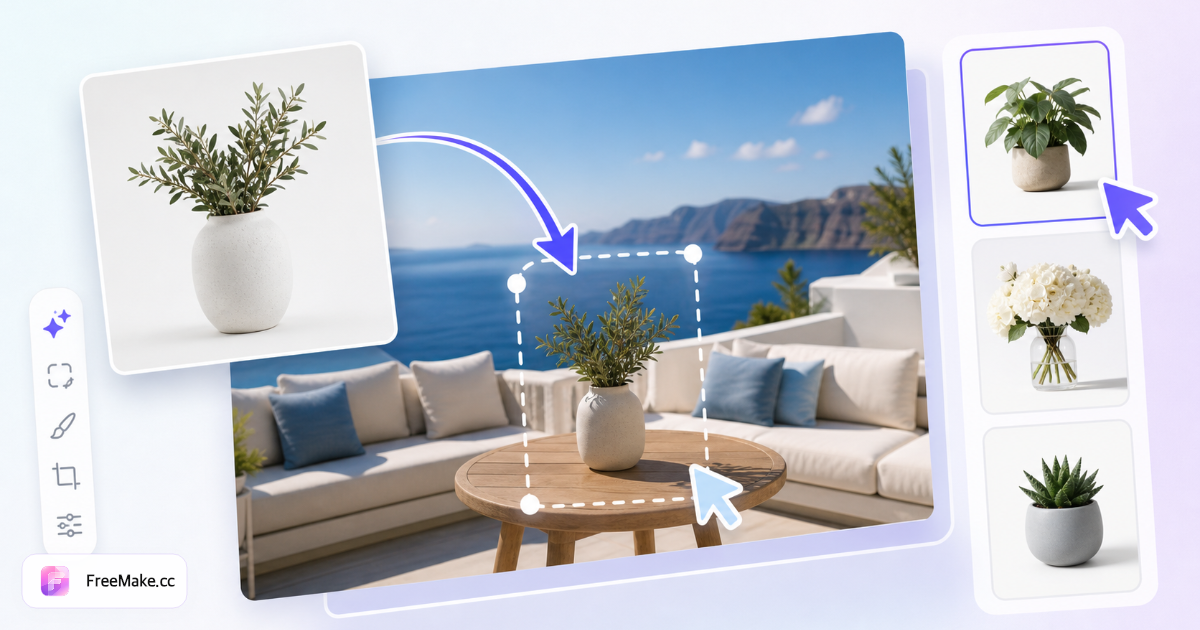 AI layout editing — dual-image reference workflow