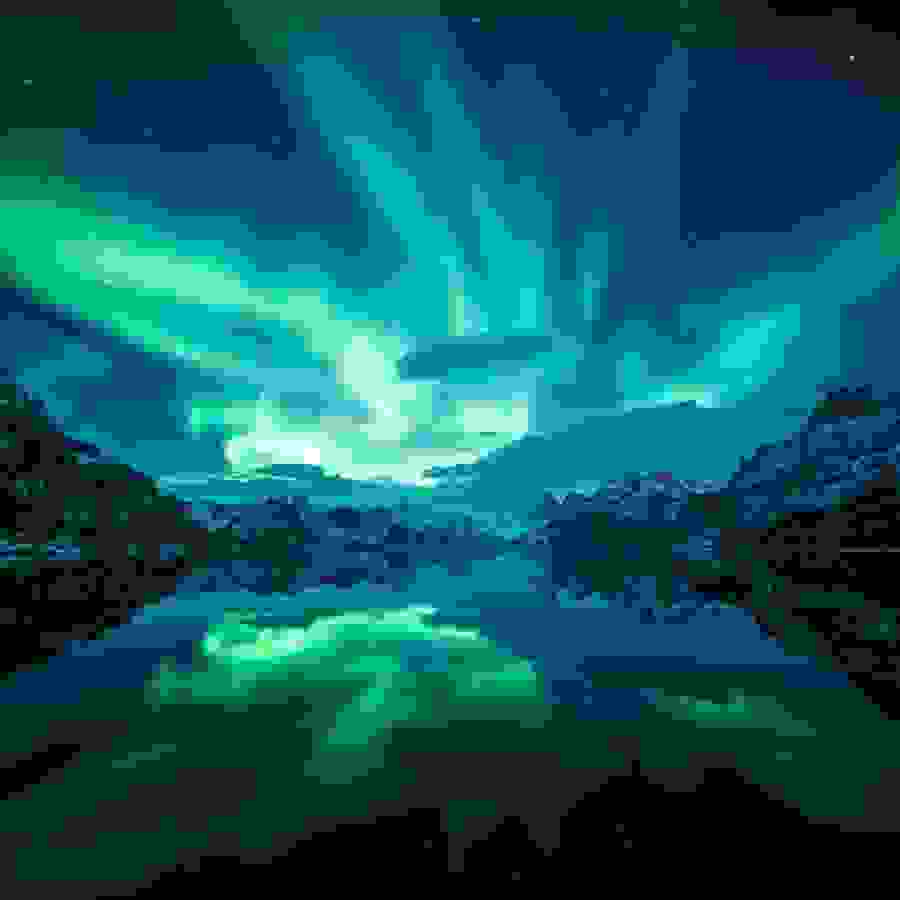 Paysage → fond d'écran pixel rétro Avant
