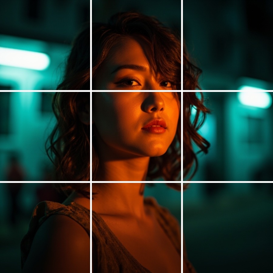 Portrait → puzzle en grille 3×3 à neuf pièces Aperçu de la tuile de grille
